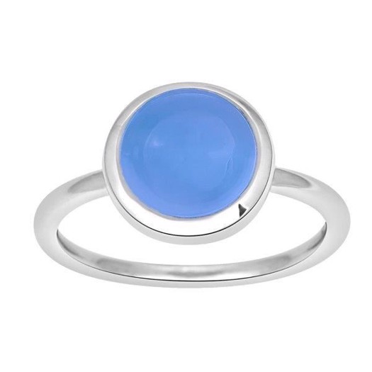 7: Nordahl Jewellery - SWEETS52 ring i sølv m. blå kalcedon